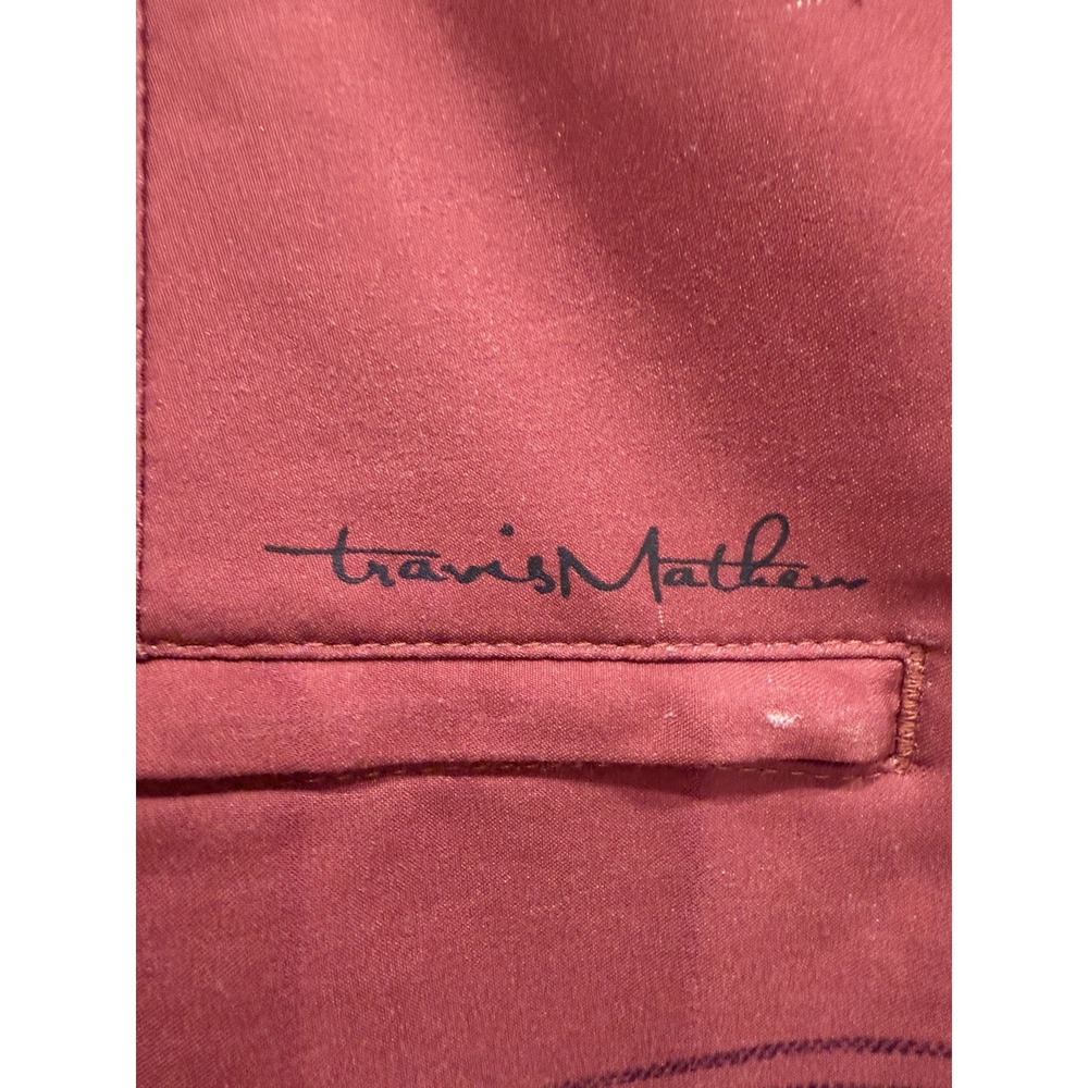 Travis Mathew Men's Confetti King Ruby Red Swim Trunks Size 34 - Picture 4 of 6